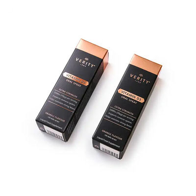Durchsichtige Lippenstiftröhrchen mit Goldfolie und benutzerdefiniertem Logo Druckleiste aus langlebigem Papier für CMYK Nagellack-Ölschampoo