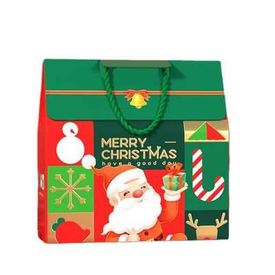 Individuelle Luxus-Weihnachtsgeschenkbox-Verpackung mit Griff 157g Kunstdruckpapier 1000g Karton