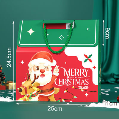 Individuelle Luxus-Weihnachtsgeschenkbox-Verpackung mit Griff 157g Kunstdruckpapier 1000g Karton