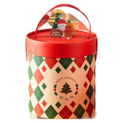 Heißfolien-/UV-/Lack-Oberflächenveredelung Benutzerdefiniertes Logo Zylindrische Geschenkverpackungsbox für exquisite Weihnachtsgeschenke
