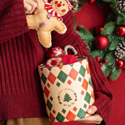 Heißfolien-/UV-/Lack-Oberflächenveredelung Benutzerdefiniertes Logo Zylindrische Geschenkverpackungsbox für exquisite Weihnachtsgeschenke