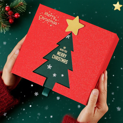 Industrielle, kundenspezifische Weihnachtsbox für Kerzen, Socken, personalisiertes Geschenk, Handwerksverpackung