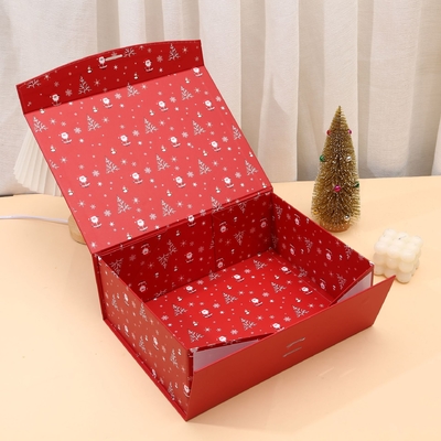 Einzigartiges Band für Socken für kleine Unternehmen, luxuriöse Weihnachtsgeschenkbox aus Karton mit Magnetverschluss und UV-Lackierung