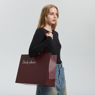 Elegante Großpapier-Einkaufstüten auf Maß Kleidung Personalisiertes Logo Design Recycling Mode Großhandel Luxus Marken Taschen für Geschäfte