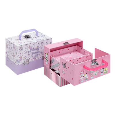 Öko-freundliche Kinder-Spielzeug-Geschenkbox Luxus-Festkarton-Koffer mit Metallgriff