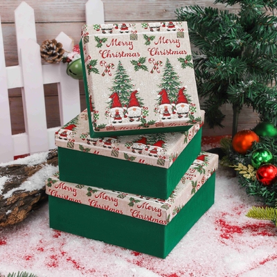 Weihnachtsgeschenkbox-Set mit Schleife, individuell bedruckte Polyester-Geschenkboxen für Feiertage, Weihnachtsgroßhandel, festliche Verpackung