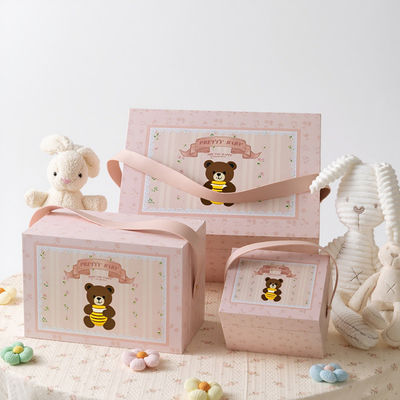 Großhandel Kundenspezifische Kinder Öko-Freundliche Karton Handgemachte Verpackung Geschenkbox Spielzeug Aufbewahrungsbox mit Griff