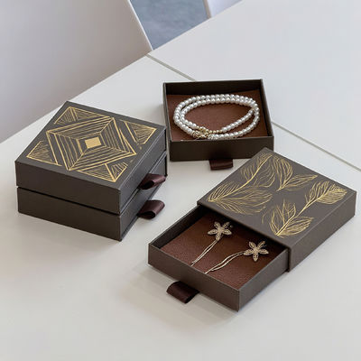 Individuelles Logo Umweltfreundlich Bedruckte Harte, Steife, Recycling-Stil Papierverpackung Karton Schublade Box Schieber für Schmuck