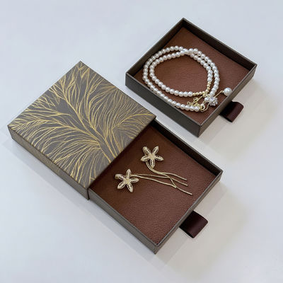 Individuelles Logo Umweltfreundlich Bedruckte Harte, Steife, Recycling-Stil Papierverpackung Karton Schublade Box Schieber für Schmuck