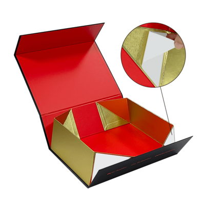 Premium Custom Logo Luxus Großes Matte Starres Papier Karton Schwarz Klappbare leere Magnetbox ISO9001