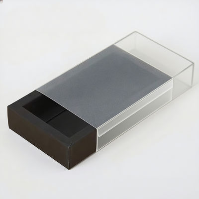 Individuelle High-End-Verpackungsboxen aus Kraftpapier mit Schublade und transparentem PET-Fenster