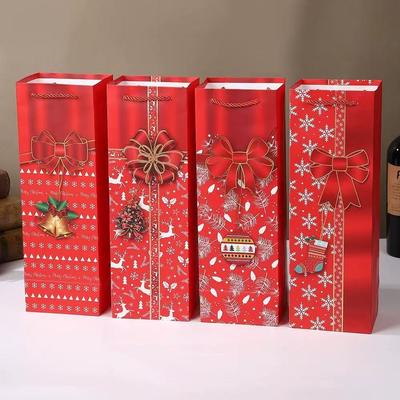 Persönliche Papiertüten mit Ihrem eigenen Logo Print Weihnachts Papier Geschenktüten für Weinverpackungen