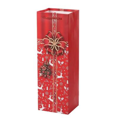 Persönliche Papiertüten mit Ihrem eigenen Logo Print Weihnachts Papier Geschenktüten für Weinverpackungen