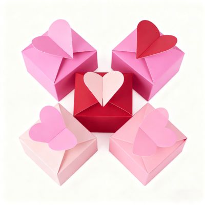 Entfalte Charme Liebe Unsere Exklusive Herzförmige Kartenbox Glänzende Matte Laminierung Schwammfutter Jeder Besondere Moment Griff Kerzen