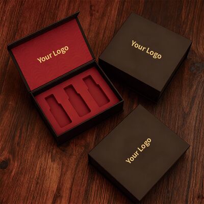 Personalisierte Logo-Papierboxen Magnetgeschenk-Boxen mit Schaumstoff-Einsatz Luxus starre Kosmetik für Make-up-Parfüm