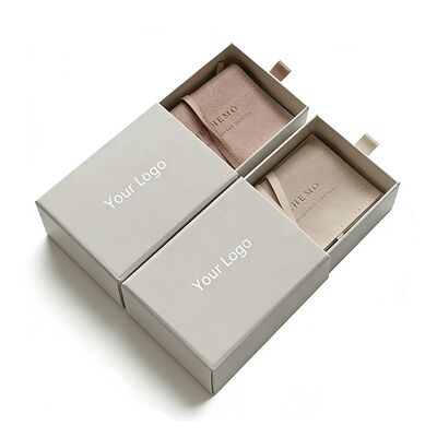 Custom Gold Foil Coated Paper Jewelry Packaging Box Drawer Paper Boxes With Foam Insert for Necklaces Bracelets Bangles Earrings