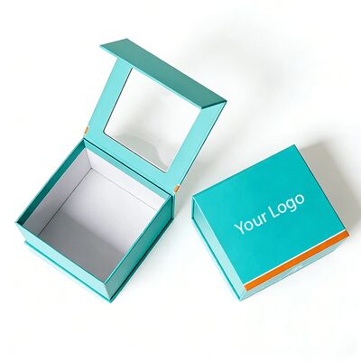 Custom High-end Handmade Magnetic Closure Gift Boxes with Window Packaging Paper Boxes for Hats and Clothing