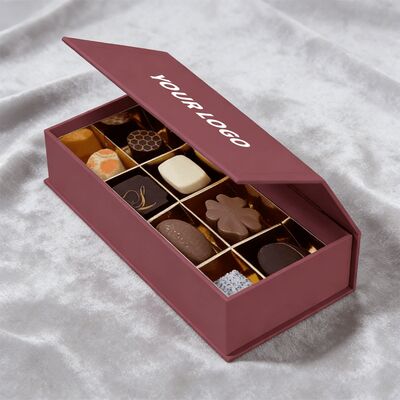 Luxuriöse, umweltfreundliche, UV-beschichtete, steife Kartonkarte, Magnetverschluss-Geschenkbox mit Logo für Schokoladenmarkenverpackungen