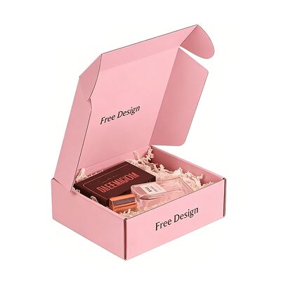 Großhandel, individuell angefertigte, gedruckte, rosa gewölbte Kartonverpackungskisten, Postpostbox, Versandbox