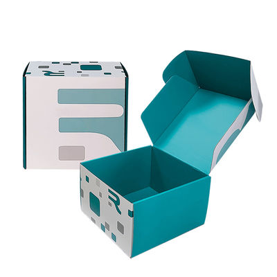 Maßgeschneiderte Größe Logo Blau-Weiß gemischte Versandboxen Kraft recycelbare Wellpappe Mailerbox