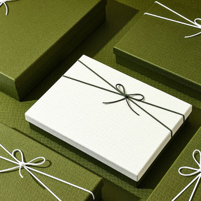 Custom Luxus Karton Deckel und Basis Kosmetikverpackungskiste personalisierte Geschenk-Box Set mit Band