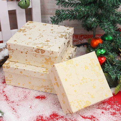 Weihnachtsgeschenkbox-Set mit Schleife, individuell bedruckte Polyester-Geschenkboxen für Feiertage, Weihnachtsgroßhandel, festliche Verpackung