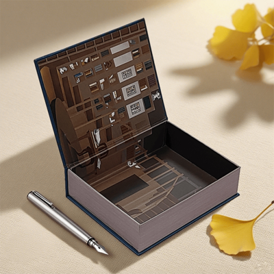 Luxuriöse Geschenkbox im Buchstil mit Magnetverschluss, individuell bedruckte Verpackung für Marken, Hochzeiten, Kosmetik, trendiges Design