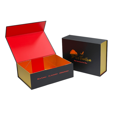 Premium Custom Logo Luxus Großes Matte Starres Papier Karton Schwarz Klappbare leere Magnetbox ISO9001