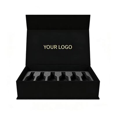 Elegante Papierboxen auf Maß Magnetdeckel Geschenkbox mit Griff für Weinflasche Parfüm Set VIP-Karte